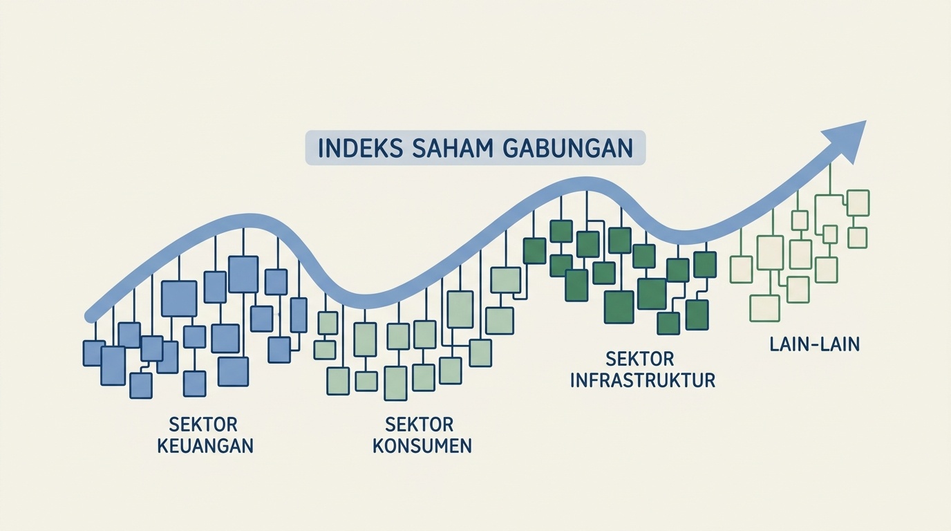Ilustrasi indeks saham Indonesia sebagai acuan pasar