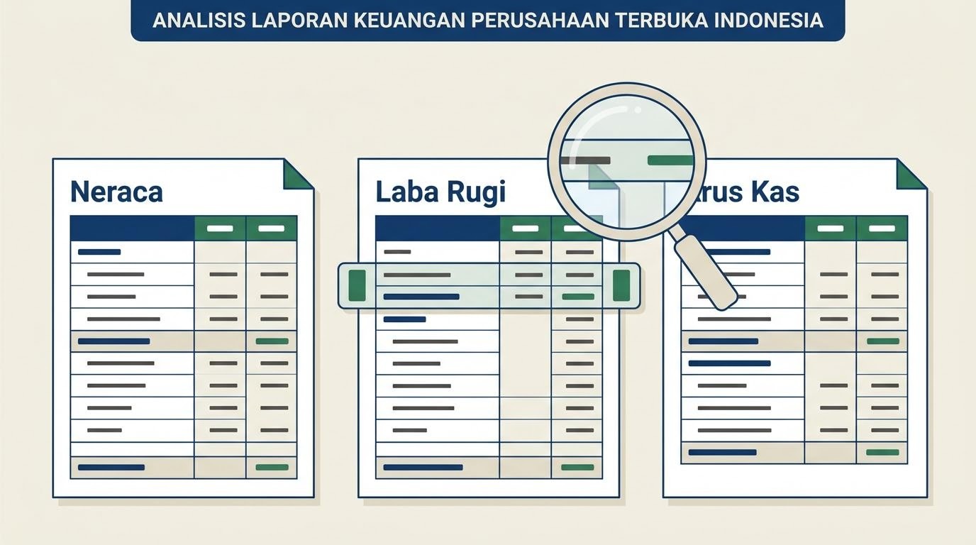 Ilustrasi membaca laporan keuangan perusahaan